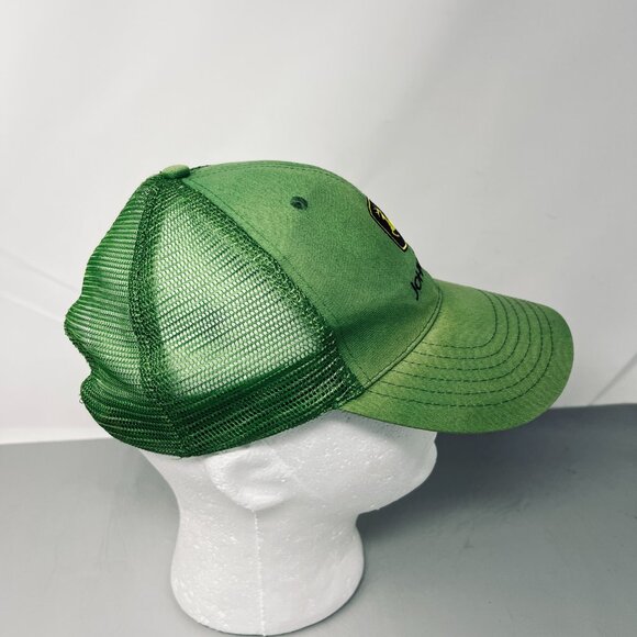 John Deere Men Trucker Hat Green Mesh Snapback K Products Vintage Cap Distressed - Picture 2 of 8